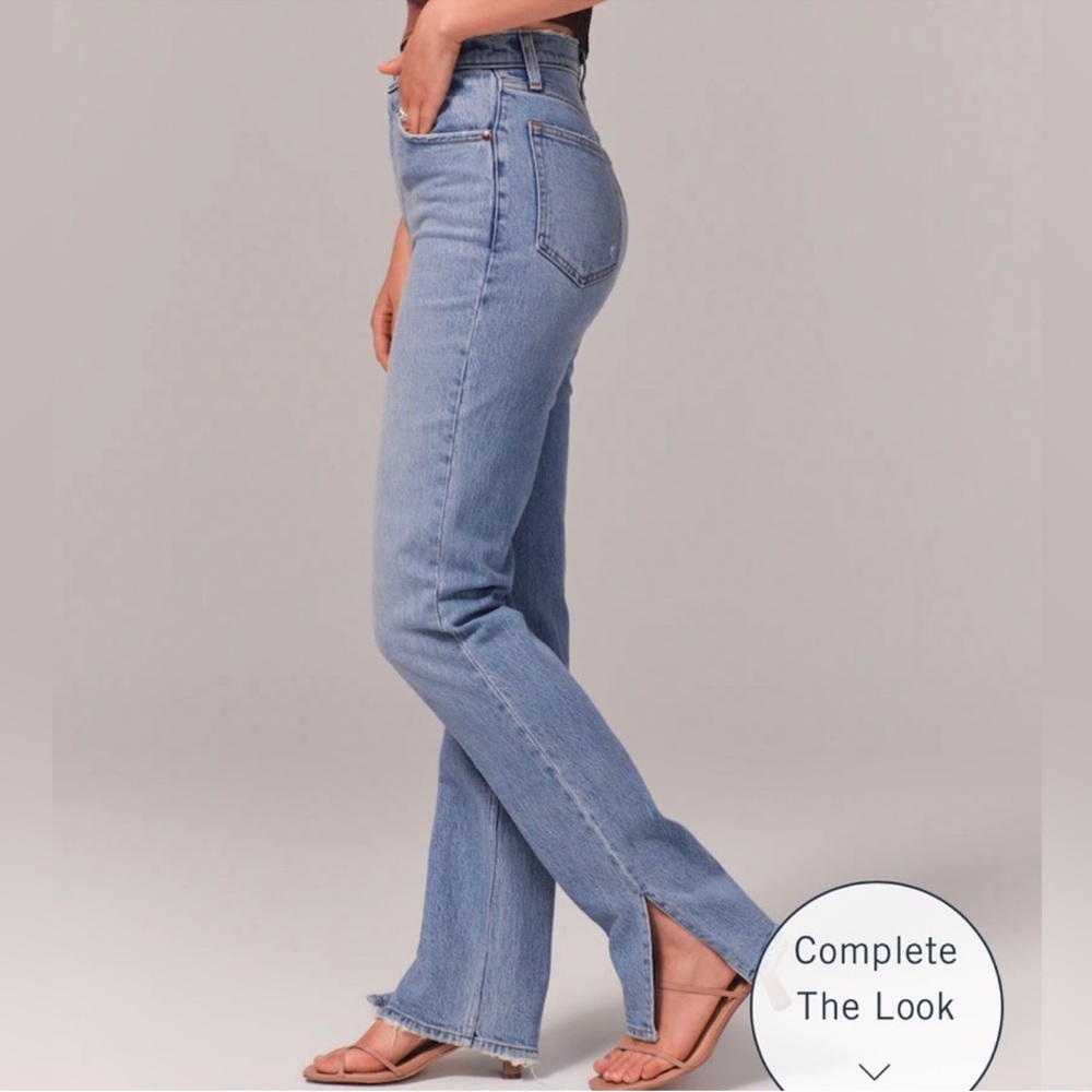 Abercrombie & Fitch Women's High Rise Jeans - Light Blue
